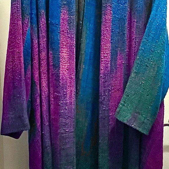 Vibrant Multicolor Handwoven Long Coat